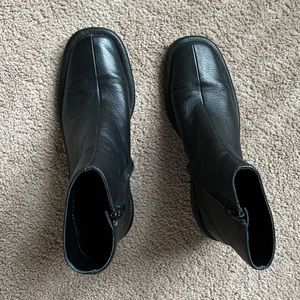 Mango black square toe boots